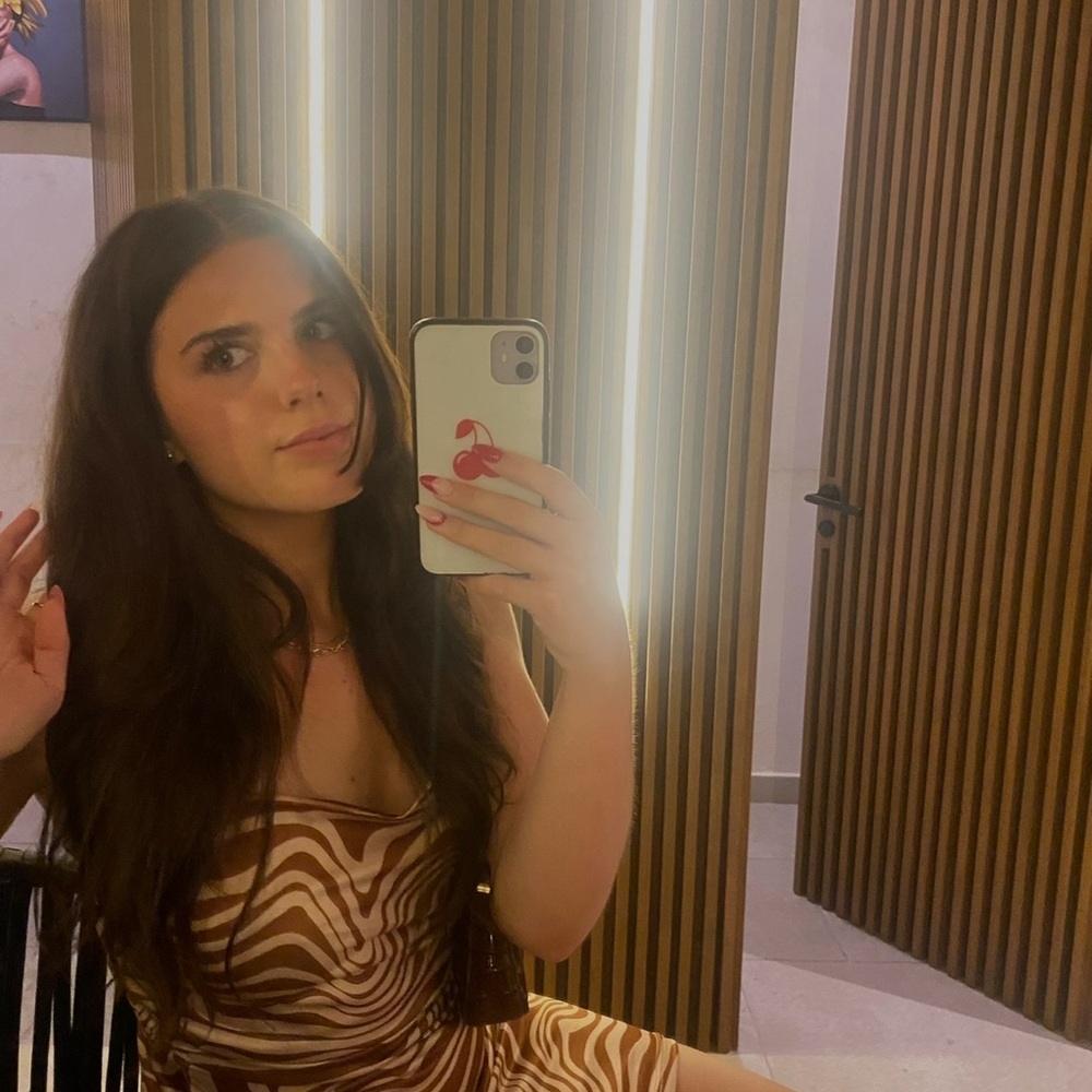 Brown and White Zebra Print Dress